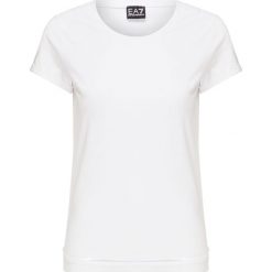 T-shirt EA7 EMPORIO ARMANI. Białe bluzki damskie EA7 Emporio Armani, bez wzorów, z bawełny, z okrągłym kołnierzem. W wyprzedaży za 252,00 zł.