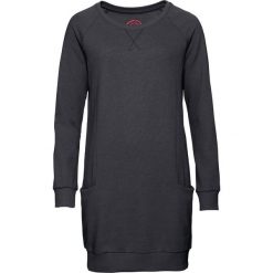 Sukienka dresowa, długi rękaw bonprix antracytowy. Czarne sukienki damskie bonprix, bez wzorów, z dresówki, bez kołnierzyka, z długim rękawem, długie, maxi. Za 69,99 zł.