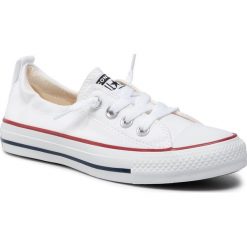 Trampki CONVERSE - Ct Shoreline Slip 537084 White. Białe półbuty damskie Converse, z jeansu, na sznurówki. Za 199,00 zł.
