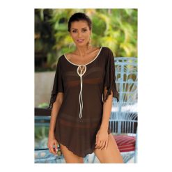 Tunika Lily Moka M-339 (9). Pomarańczowe tuniki plażowe damskie Marko, na plażę, m, bez wzorów, eleganckie, bez kołnierzyka, bez rękawów. Za 84,90 zł.