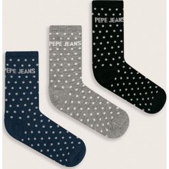 Pepe Jeans - Skarpetki Avery (3-pack). Niebieskie skarpetki damskie Pepe Jeans, bez wzorów, z elastanu. W wyprzedaży za 49,90 zł.