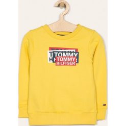 Tommy Hilfiger - Bluza dziecięca 110-176 cm. Żółte bluzy chłopięce TOMMY HILFIGER, z nadrukiem, z elastanu, bez rękawów, bez kaptura. W wyprzedaży za 179,90 zł.