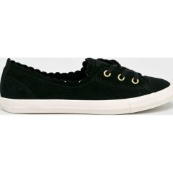 Converse - Tenisówki. Czarne trampki i tenisówki damskie Converse, bez wzorów, ze skóry, bez zapięcia. W wyprzedaży za 199,90 zł.