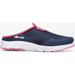 Klapki sportowe Lico bonprix ciemnoniebiesko-różowy. Niebieskie klapki damskie bonprix, bez wzorów, bez obcasa. Za 79,99 zł.