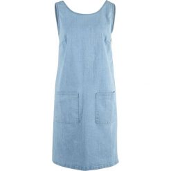 Sukienka dżinsowa ze stretchem, z nadrukiem bonprix jasnoniebieski z nadrukiem. Sukienki damskie bonprix. Za 54,99 zł.