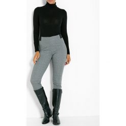 Legginsy w kolorze czarno-białym. Czarne legginsy damskie Jacqueline Riu, w kratkę, klasyczne. W wyprzedaży za 49,95 zł.