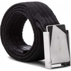 Pasek Męski CALVIN KLEIN - Webbing Adj. Plaque B K50K503796 85 001. Czarne paski męskie marki Calvin Klein, w paski, z materiału. W wyprzedaży za 209,00 zł.