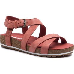 Sandały TIMBERLAND - Malibu Waves Ankle TB0A1XX4S43 Rust Nubuck. Czerwone klapki damskie Timberland, bez wzorów, ze skóry, bez obcasa. W wyprzedaży za 269,00 zł.