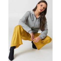 Bluzy damskie: NA-KD Basic Bluza basic z kapturem – Grey