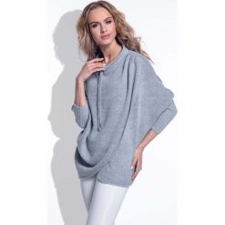 Szary Sweter z Troczkami przy Dekolcie. Szare piżamy damskie Molly.pl, s, bez wzorów, z wełny, bez rękawów, bez kaptura. Za 109,90 zł.