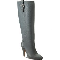 Kozaki RED VALENTINO - NQ0S0997 Antracit 113. Szare buty zimowe damskie marki Red Valentino, ze skóry, przed kolano, na wysokim obcasie, na obcasie. W wyprzedaży za 1489,00 zł.