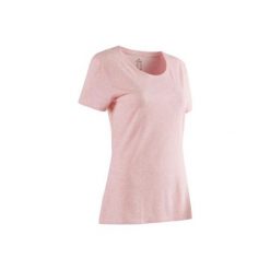 Koszulka krótki rękaw Gym & Pilates regular 500 damska. Różowe t-shirty damskie marki DOMYOS, xs, z elastanu. Za 19,99 zł.