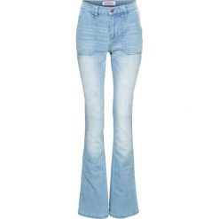 Wygodne dżinsy ze stretchem BOOTCUT bonprix jasnoniebieski. Niebieskie jeansy damskie bonprix, z jeansu. Za 59,99 zł.