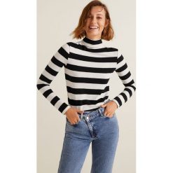 Mango - Bluzka Olivia. Szare bluzki asymetryczne Mango, l, z bawełny, casualowe, z golfem. Za 79,90 zł.