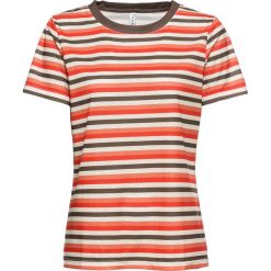 T-shirt w paski bonprix niebiesko-czerwono-biały w paski. Czerwone koszulki damskie bonprix, w paski, bez kołnierzyka, bez rękawów. Za 34,99 zł.
