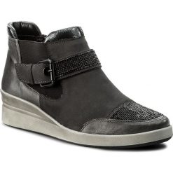 Botki ARA - 12-43330 Crow/Grey. Szare botki damskie na obcasie marki ara, z materiału. W wyprzedaży za 349,00 zł.