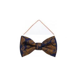 Granatowa mucha w pomarańczowy paisley A311. Pomarańczowe muszki męskie Modini Moda Męska, na co dzień, bez wzorów, z tkaniny, eleganckie. Za 49,50 zł.