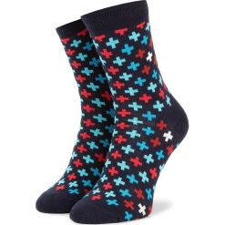 Skarpety Wysokie Unisex HAPPY SOCKS - PLU01-6000 Granatowy Kolorowy. Niebieskie skarpetki damskie Happy Socks, bez wzorów, z elastanu. Za 39,90 zł.