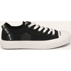 Big Star - Tenisówki. Czarne trampki i tenisówki damskie BIG STAR, bez wzorów, z gumy, na sznurówki. W wyprzedaży za 89,90 zł.
