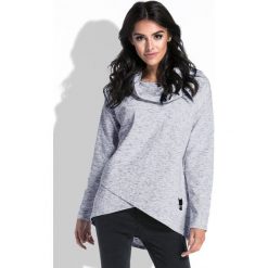 Bluza F443 szary. Szare bluzki damskie Tagless, m, z aplikacjami, z dzianiny, z golfem. Za 123,50 zł.