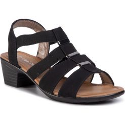 Sandały CLARA BARSON - WS011-01 Black. Czarne klapki damskie Clara Barson, z aplikacjami, ze skóry ekologicznej, bez obcasa, na obcasie. Za 79,99 zł.