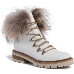 Trapery Eva Minge EM-21-06-000311. Białe buty trekkingowe damskie Eva Minge, bez obcasa, bez zapięcia. W wyprzedaży za 339,00 zł.