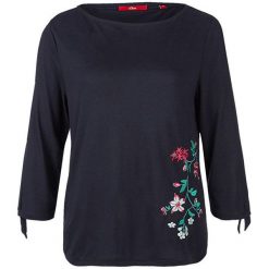 S.Oliver T-Shirt Damski 14.803.39.7315.59L0 Navy Haft (Rozmiar 34). Niebieskie koszule damskie S.Oliver, s, z haftami, bez kołnierzyka. W wyprzedaży za 76,00 zł.