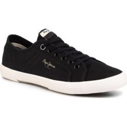 Tenisówki PEPE JEANS - Aberman Smart PMS30625 Black 999. Czarne półbuty męskie Pepe Jeans, na co dzień, bez wzorów, z jeansu, klasyczne, bez zapięcia. W wyprzedaży za 169,00 zł.