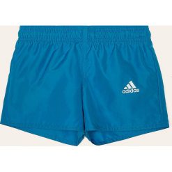 Adidas Performance - Kąpielówki dziecięce 116-176 cm. Niebieskie kąpielówki chłopięce adidas Performance, z nadrukiem, z poliesteru. Za 89,90 zł.