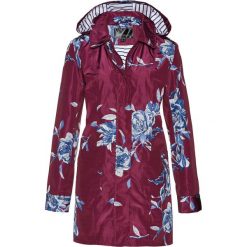 Kurtka parka w kwiaty bonprix jeżynowo-ciemnoniebieski z nadrukiem. Fioletowe parki damskie bonprix, z nadrukiem. Za 74,99 zł.
