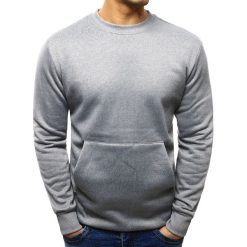 Bluzy męskie: Bluza męska kangurka szara (bx1882)