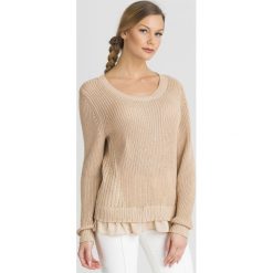 SWETER Patrizia Pepe. Brązowe swetry damskie Patrizia Pepe, s, z aplikacjami, z materiału, bez rękawów, bez kaptura. Za 587,30 zł.