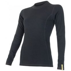 Sensor Koszulka Termoaktywna Z Długim Rękawem Double Face Merino Wool W Black L. Czarne topy sportowe damskie marki Sensor, l. Za 215,00 zł.