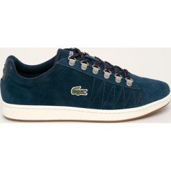 Lacoste - Buty Carnaby Evo. Niebieskie buty sportowe męskie Lacoste, ze skóry, na sznurówki. W wyprzedaży za 399,90 zł.