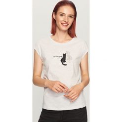 T-shirt z cekinami - Jasny szar. Czarne t-shirty damskie marki Reserved, l. Za 29,99 zł.