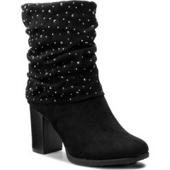 Botki JENNY FAIRY - WS17266-3 Czarny. Czarne buty zimowe damskie Jenny Fairy, z materiału, na obcasie. Za 129,99 zł.