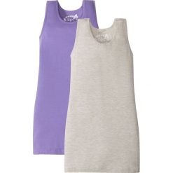 Sukienki dziewczęce: Sukienka shirtowa (2 szt. w opak.) bonprix naturalny melanż + jasny lila