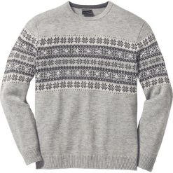 Sweter norweski Regular Fit bonprix jasnoszary melanż. Szare swetry klasyczne męskie marki bonprix, s, melanż. Za 99,99 zł.