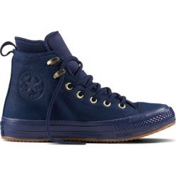 Klasyczne Niebieskie Buty Converse Chuck Taylor WP Boot. Niebieskie trampki i tenisówki damskie Molly.pl, bez wzorów, ze skóry, bez zapięcia. Za 539,00 zł.