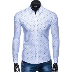 KOSZULA MĘSKA ELEGANCKA Z DŁUGIM RĘKAWEM K463 - BIAŁA. Białe koszule męskie marki Ombre Clothing, m, z bawełny, eleganckie, z długim rękawem. Za 59,00 zł.