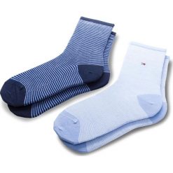 Zestaw 2 par wysokich skarpet damskich TOMMY HILFIGER - 383001001 Midnight Blue 563. Niebieskie skarpetki damskie TOMMY HILFIGER, bez wzorów, z elastanu. Za 49,99 zł.
