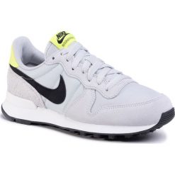 Buty NIKE - Internationalist 828407 033 Grey Fog/Black/Lemon Venom. Szare półbuty damskie Nike, na co dzień, bez wzorów, z zamszu, bez obcasa, na płaskiej podeszwie, bez zapięcia. W wyprzedaży za 299,00 zł.