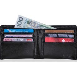 Skórzany portfel męski SOLIER SW05B czarny - Czarny. Czarne portfele męskie Solier, bez wzorów, ze skóry. Za 89,99 zł.