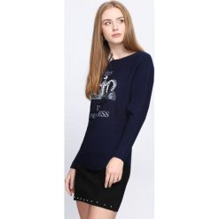 Granatowy Sweter Queen's Crown. Niebieskie swetry klasyczne damskie Born2be, l, z okrągłym kołnierzem. Za 49,99 zł.