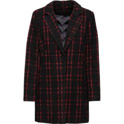Krótki płaszcz bonprix czarno-czerwony w kratę. Czarne płaszcze damskie bonprix, bez wzorów, krótkie. Za 249,99 zł.