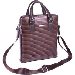 Torebki klasyczne damskie: Skórzana torba w kolorze brązowym – (S)30 x (W)34 x (G)7 cm