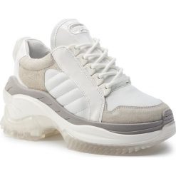 Sneakersy BRONX - 66266-CA BX1586 Light Grey/White 638. Białe półbuty damskie Bronx, ze skóry. W wyprzedaży za 399,00 zł.