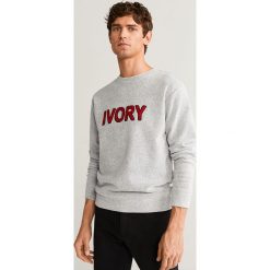 Mango Man - Bluza James. Szare bluzy męskie Mango Man, s, z aplikacjami, z bawełny, z okrągłym kołnierzem, bez rękawów, bez kaptura. Za 139,90 zł.