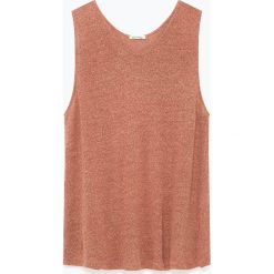 Top "Mayabeez" w kolorze szaroróżowym. Różowe bluzki damskie American Vintage, s, bez wzorów, z bawełny, z okrągłym kołnierzem. W wyprzedaży za 128,95 zł.