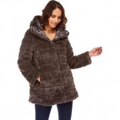 Kurtka przejściowa w kolorze antracytowym. Szare kurtki damskie pikowane marki Snowie Collection, na zimę, s. W wyprzedaży za 272,95 zł.
